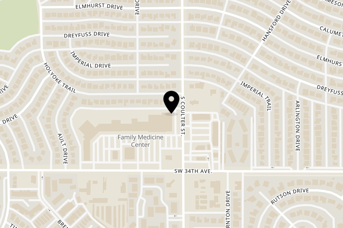 Map showing the location of Chop Chop Rice Co. Coulter St on 3300 Coulter St S Ste 1 in Amarillo